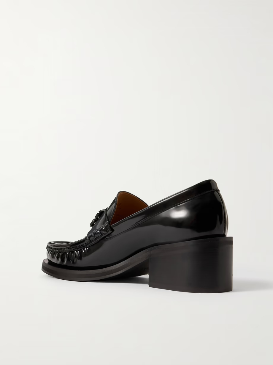 Butterfly recycled patent-leather loafers