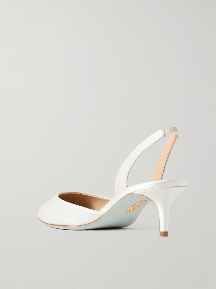 So Nude 50 satin slingback pumps