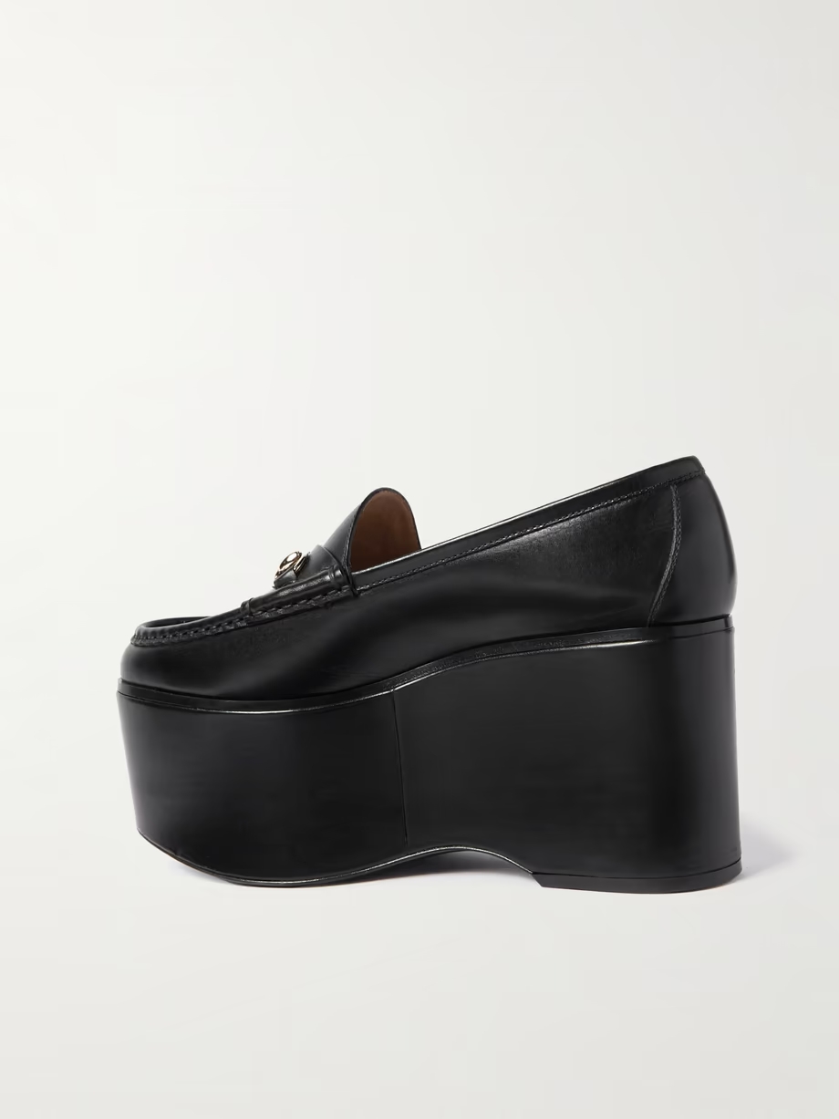 Horsebit leather platform loafers