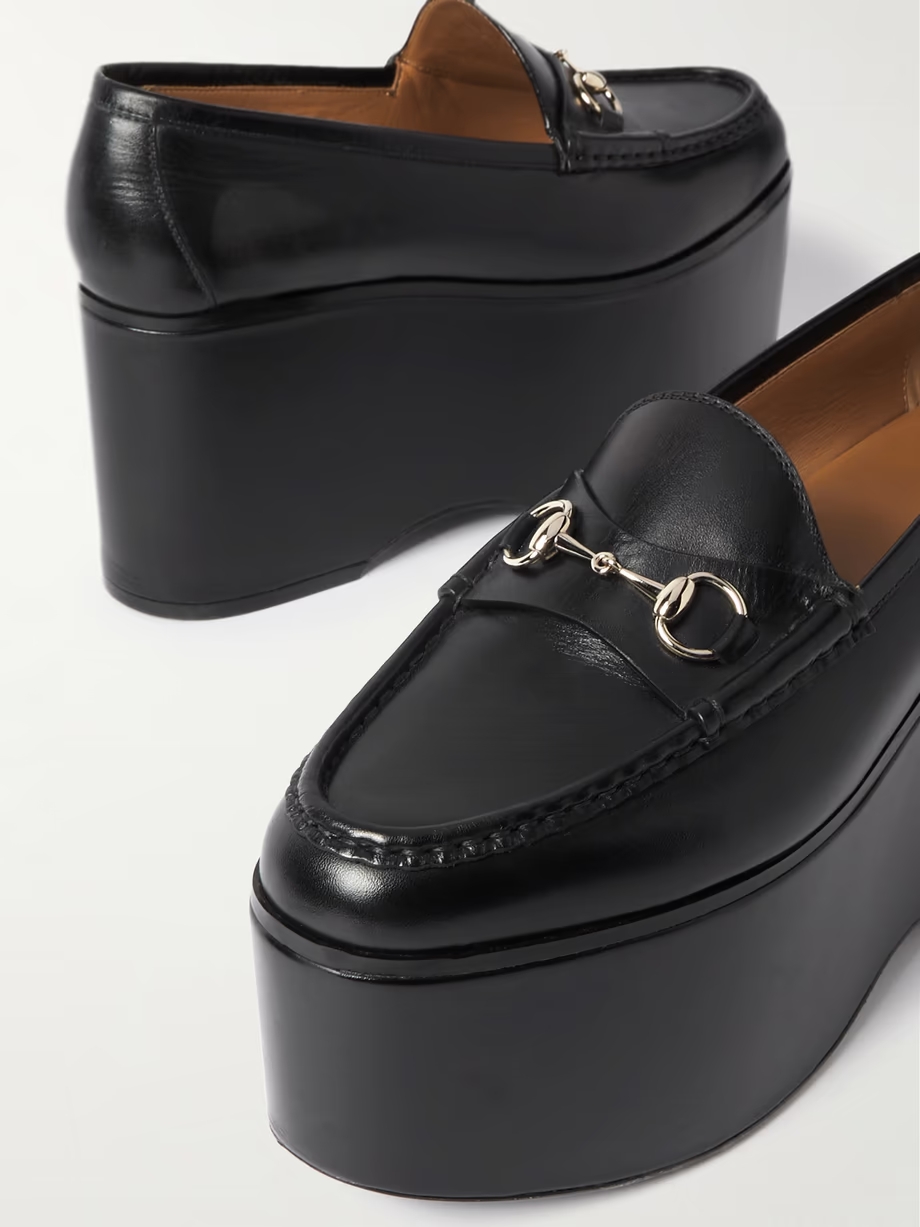 Horsebit leather platform loafers