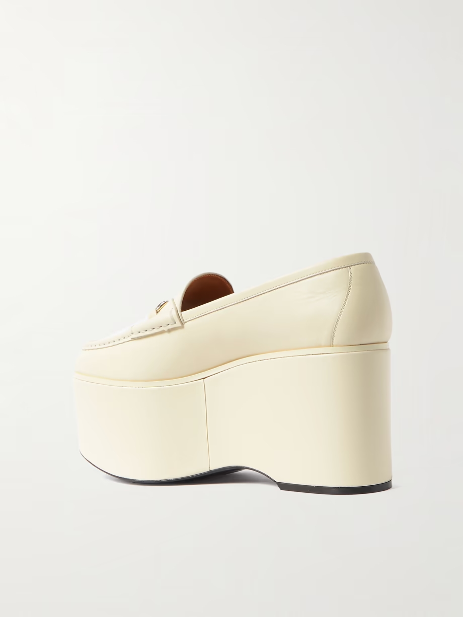 Horsebit leather platform loafers