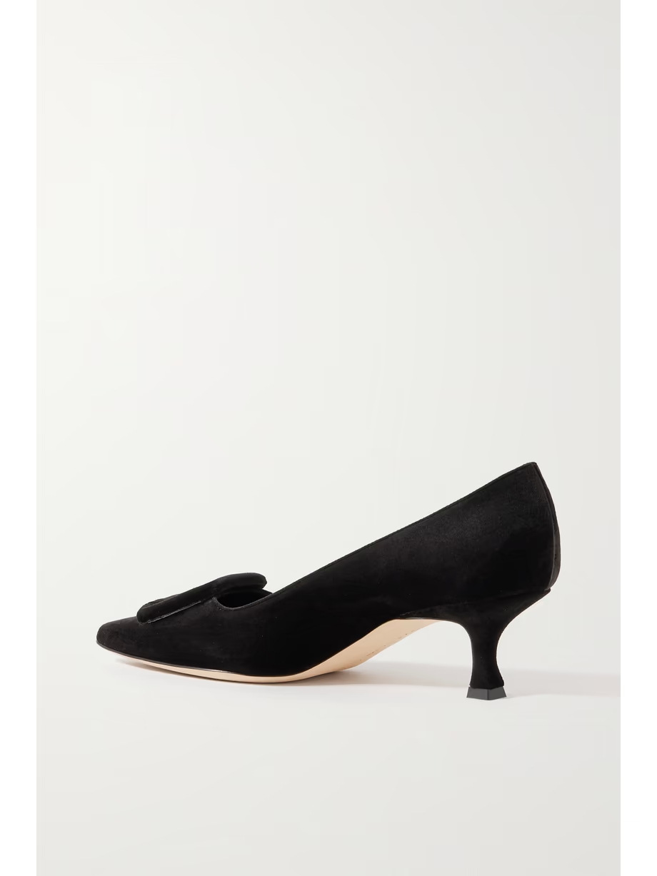 Maysale 50 buckled velvet pumps