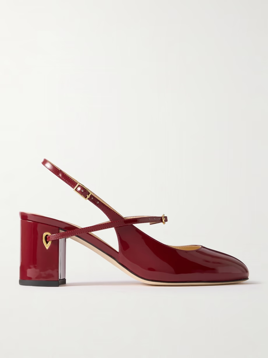 Mattia 65 patent-leather slingback pumps