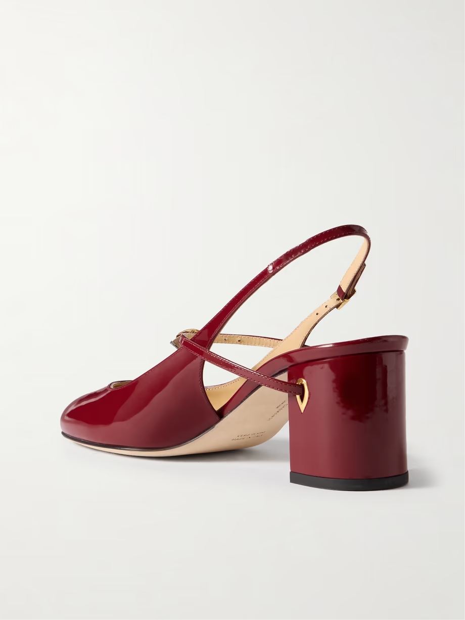 Mattia 65 patent-leather slingback pumps