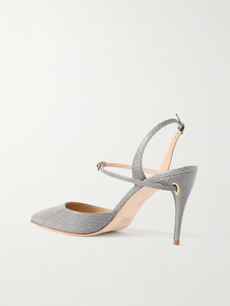 Vittorio 85 elaphe point-toe slingback pumps