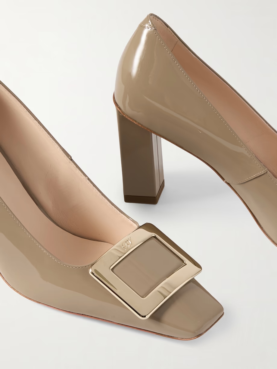 Belle Vivier buckled patent-leather pumps