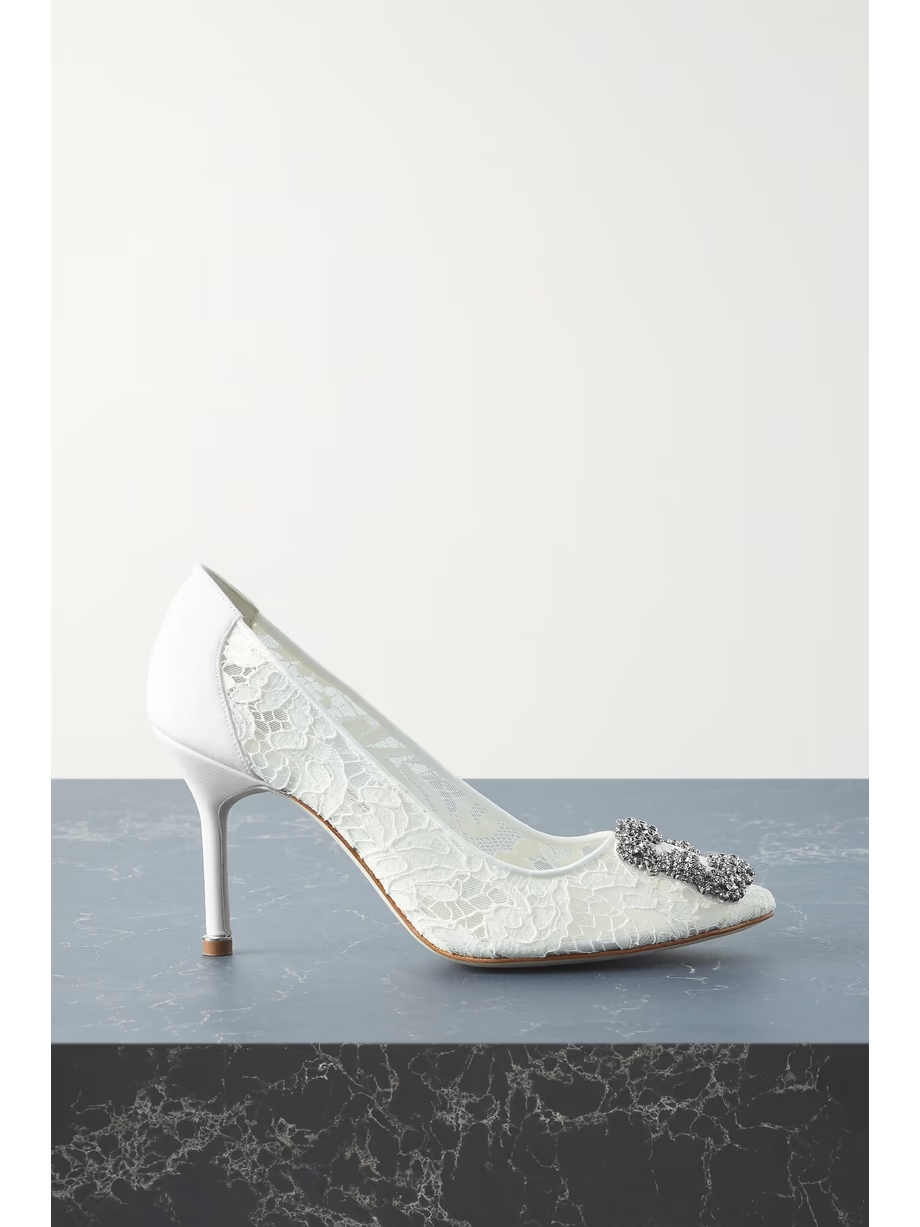 Hangisi 90 embellished corded lace pumps