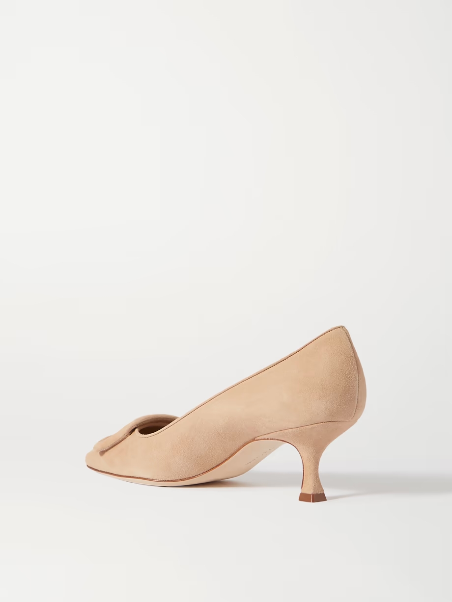 Maysale 50 buckled suede pumps