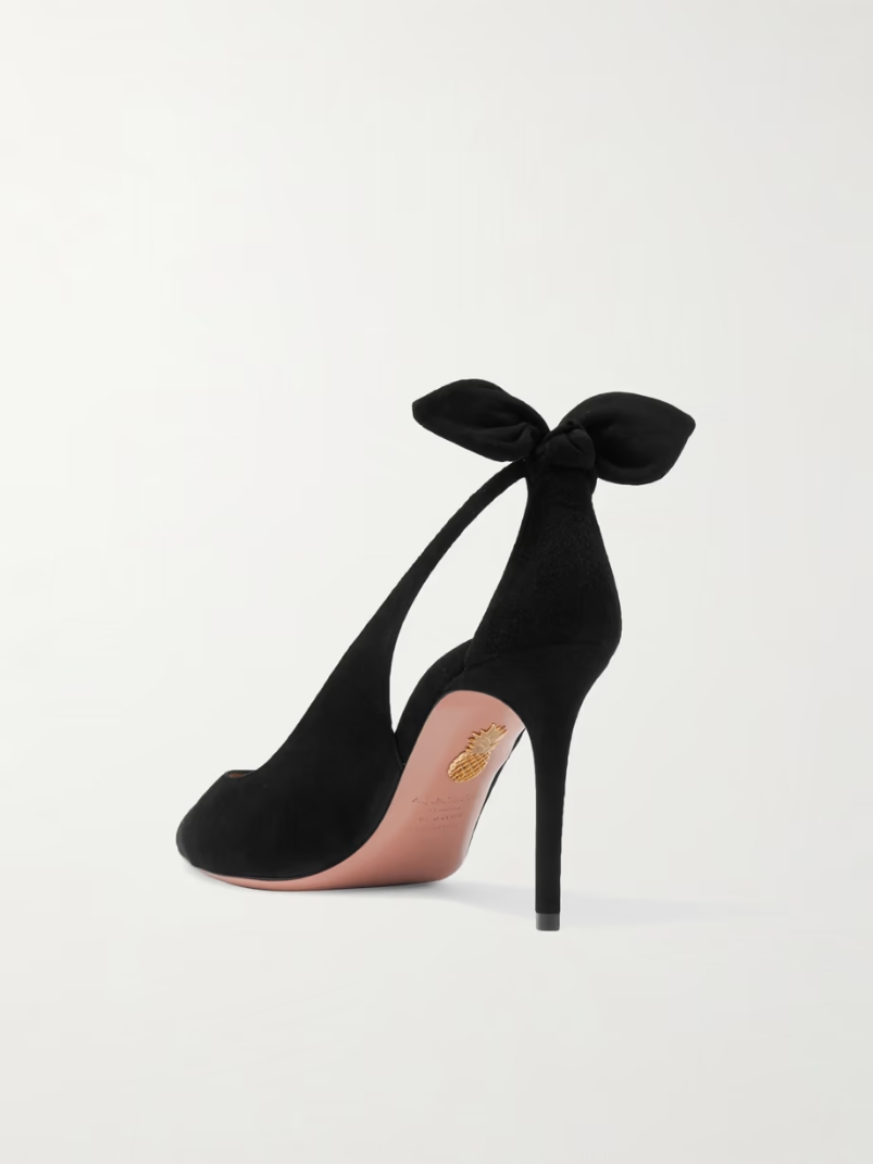 Bow Tie 85 suede pumps