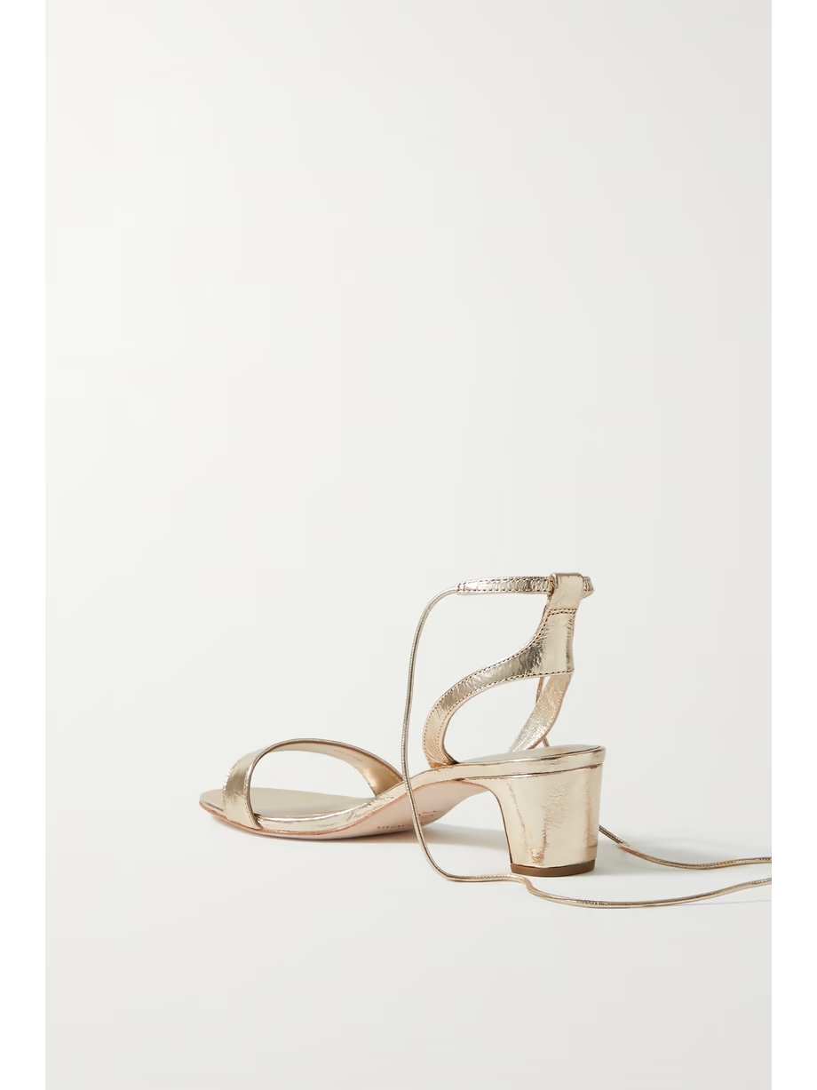 + NET SUSTAIN Jackie metallic crinkled-leather sandals