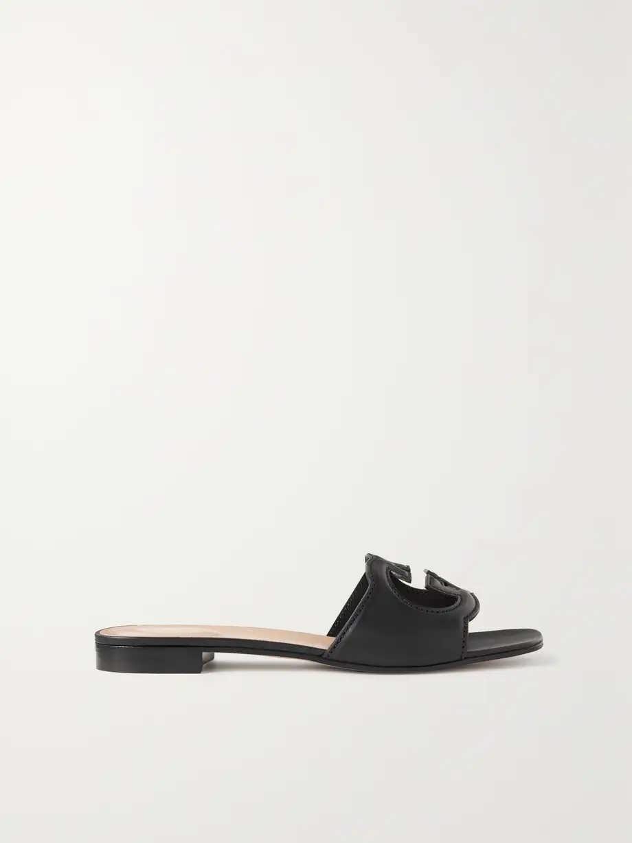 Cutout leather slides