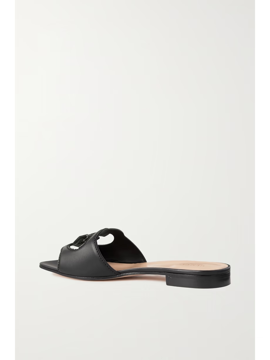 Cutout leather slides