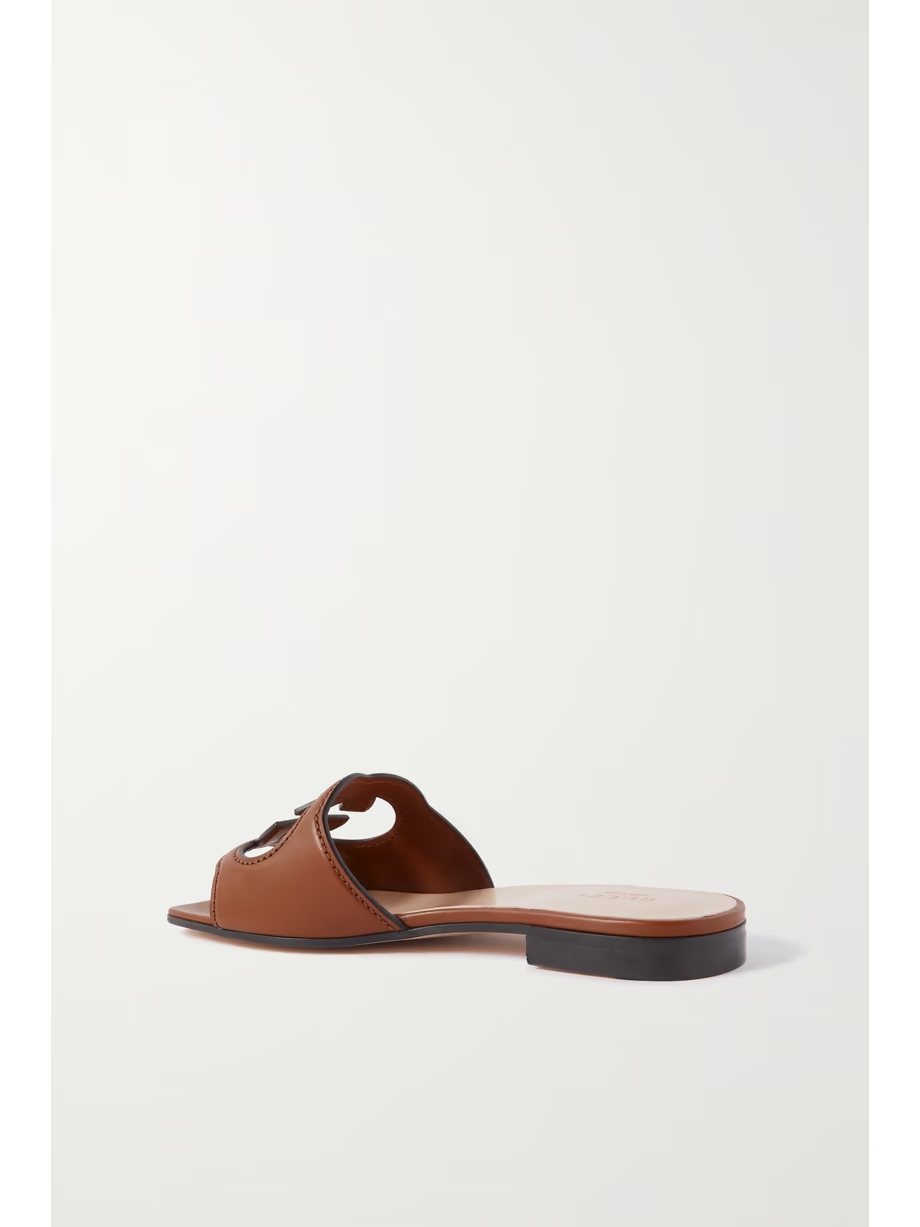 Cutout leather slides