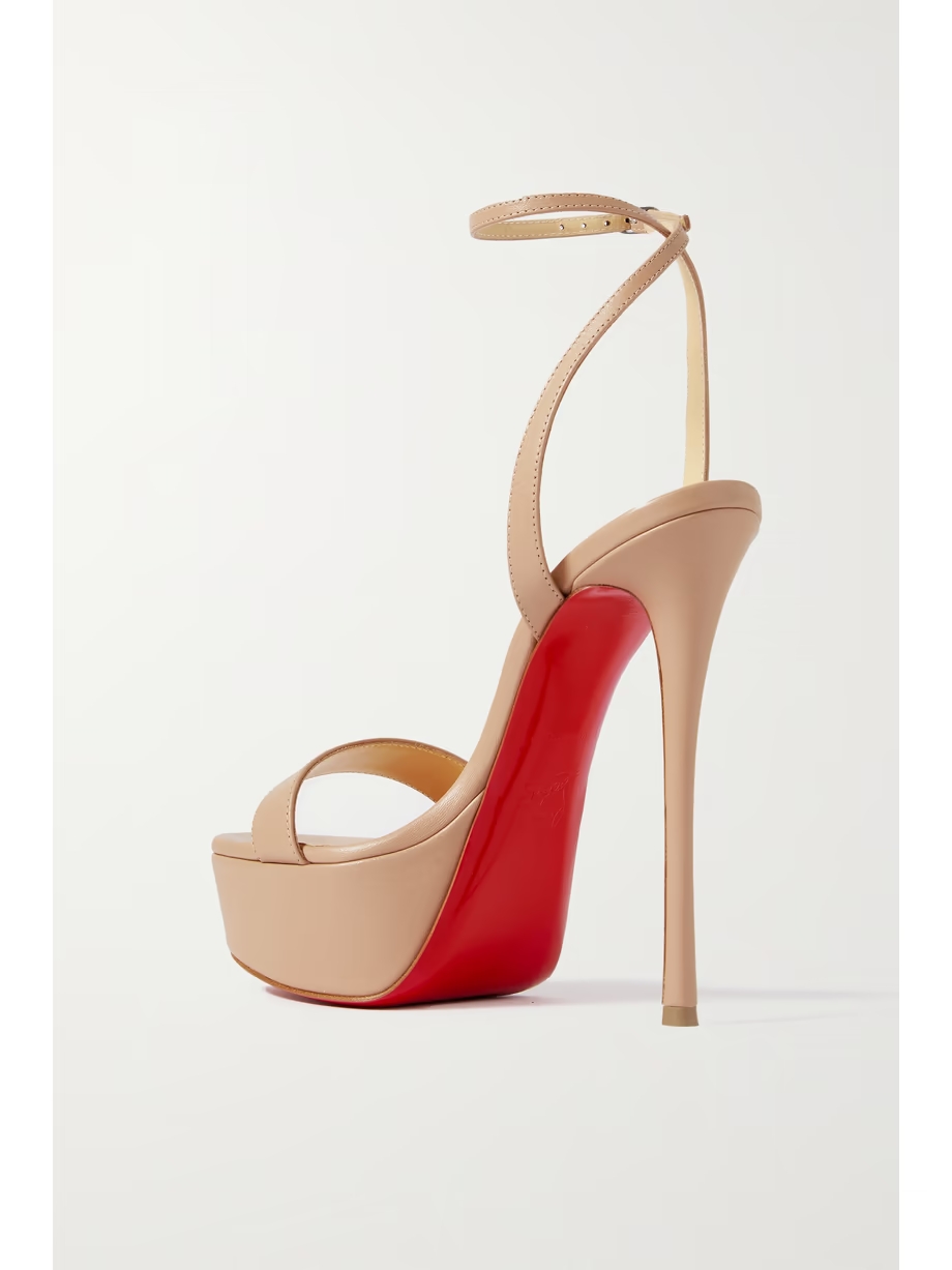 Loubi Queen Alta 150 leather platform pumps