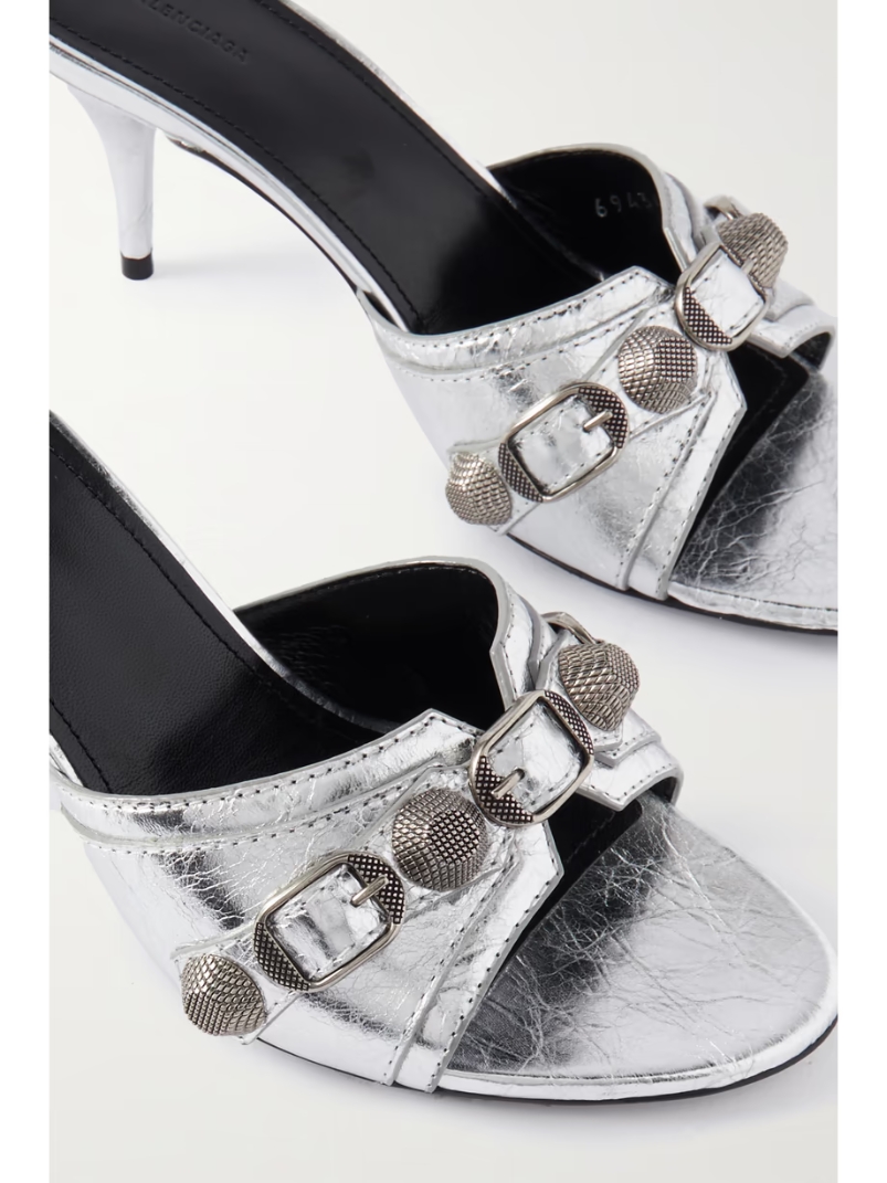 Cagole metallic leather mules