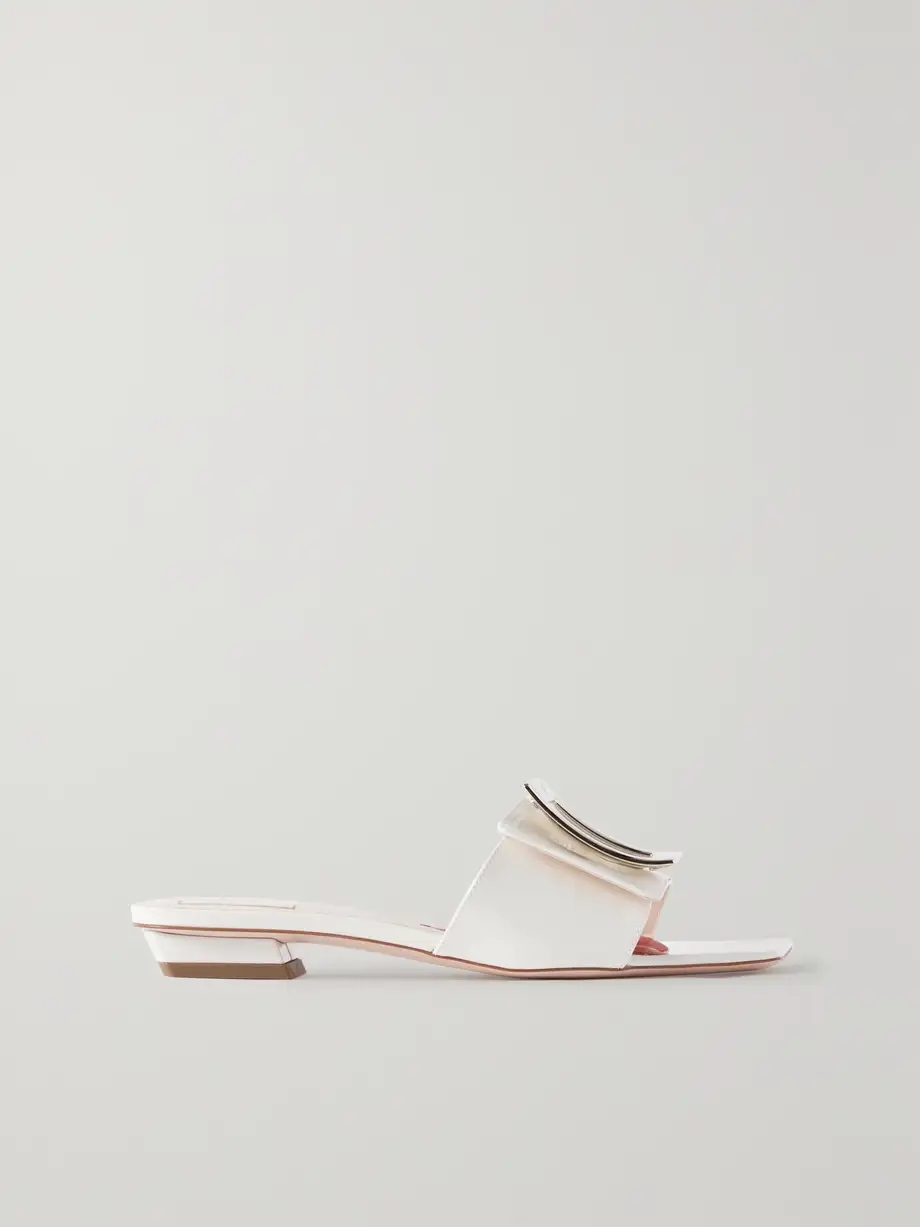 Belle Vivier embellished patent-leather mules