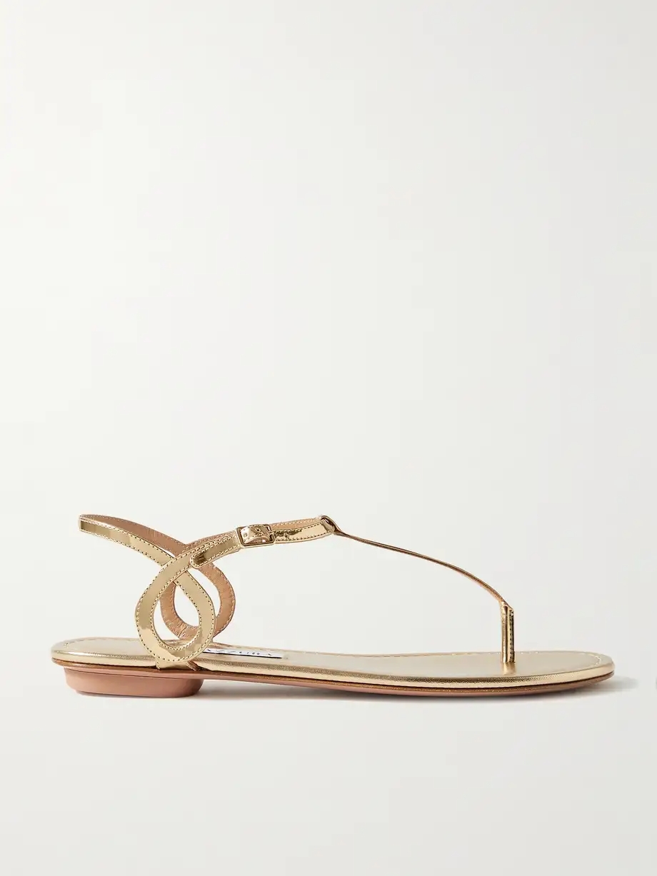 Almost Bare metallic leather sandals