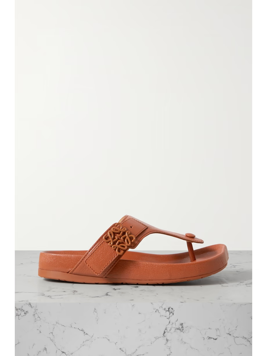 Ease embellished leather flip flops