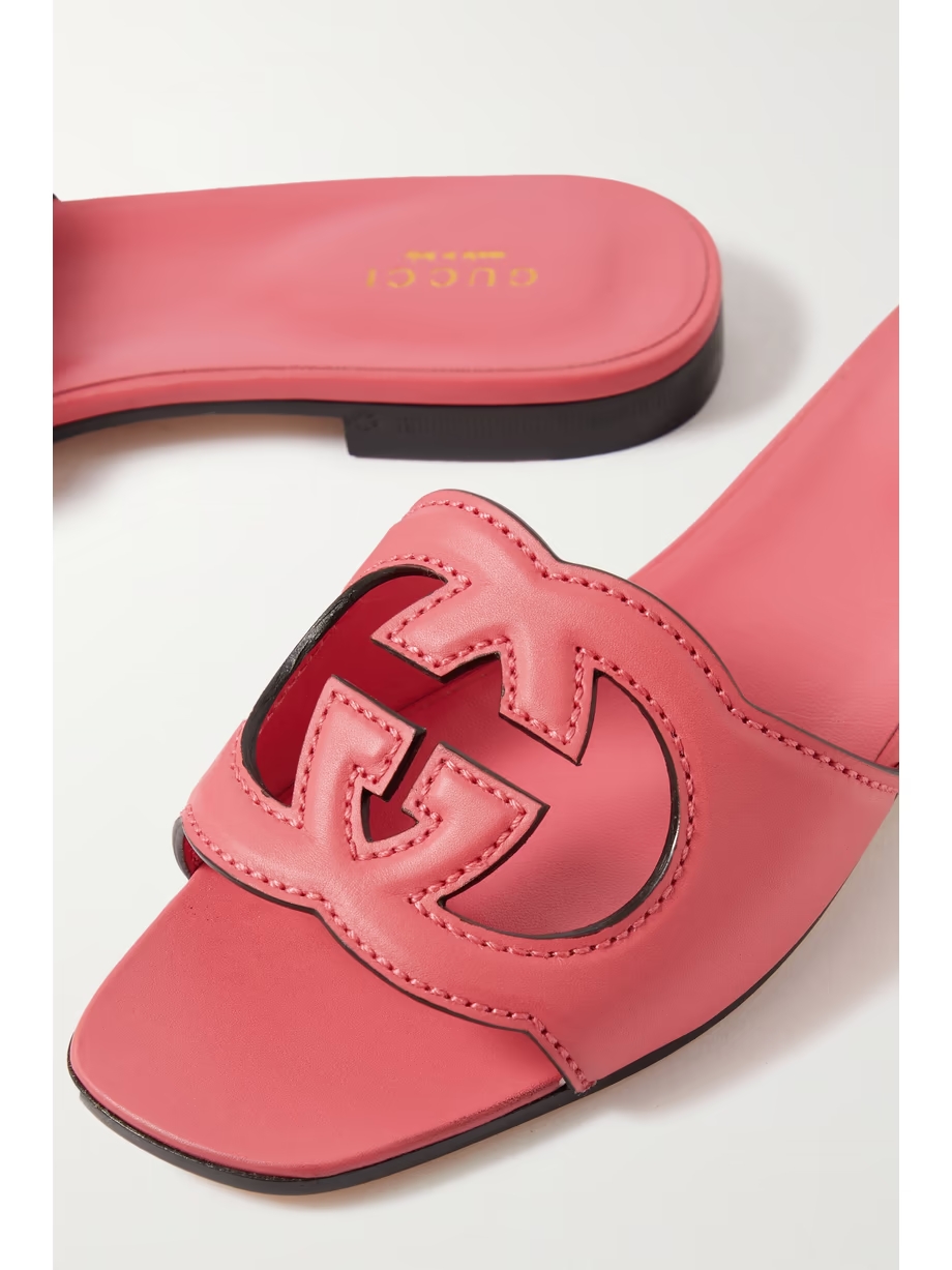 Cutout leather slides