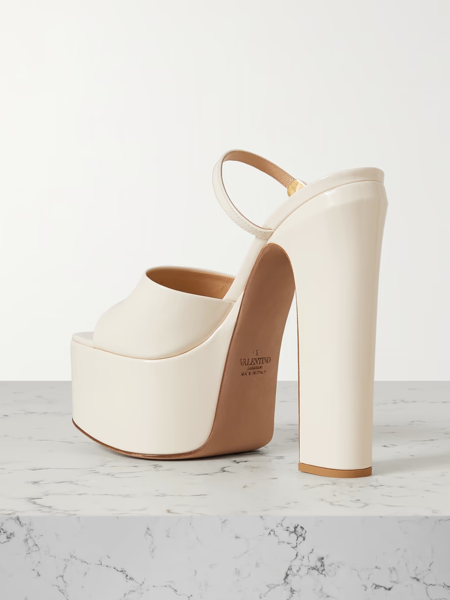 Valentino Garavani Tan-Go 155 patent-leather platform mules