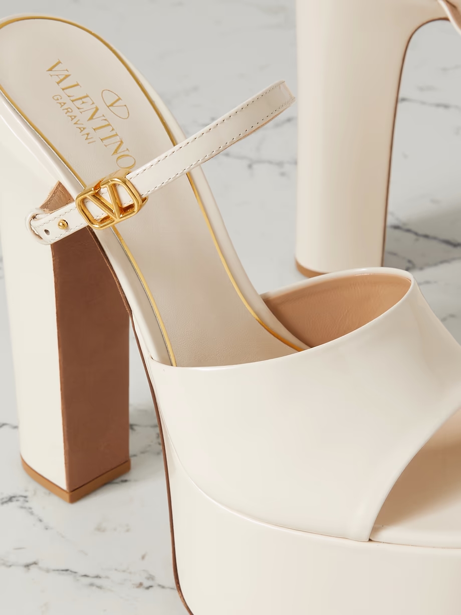 Valentino Garavani Tan-Go 155 patent-leather platform mules