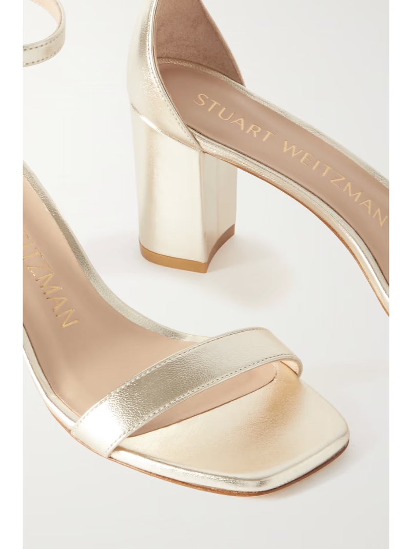 NudistCurve metallic leather sandals