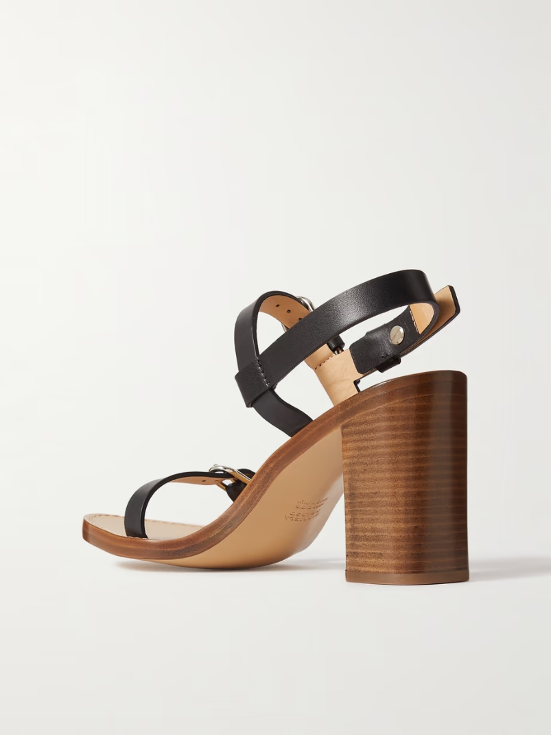 Miraya buckled leather slingback sandals