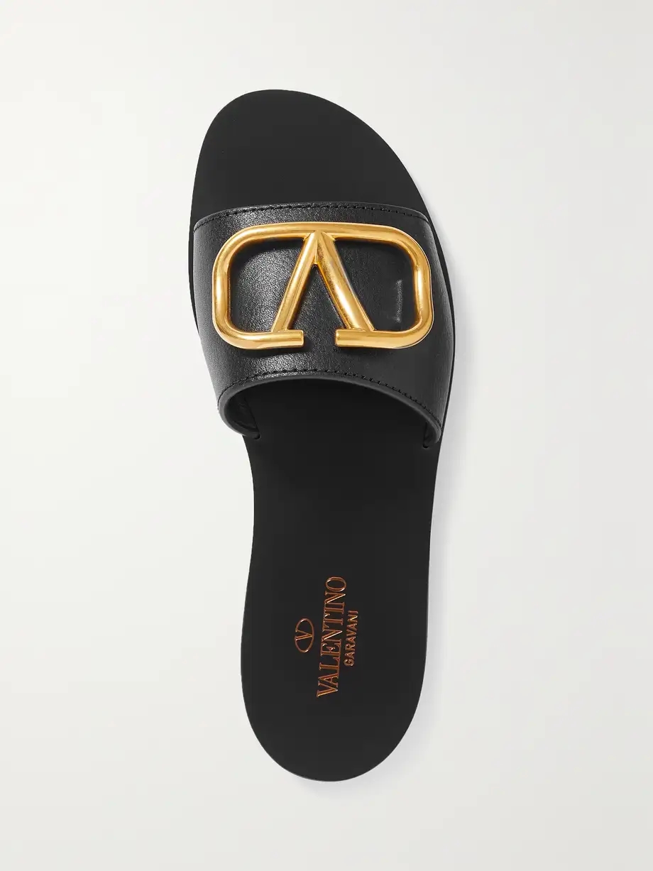 Valentino Garavani VLOGO textured-leather slides