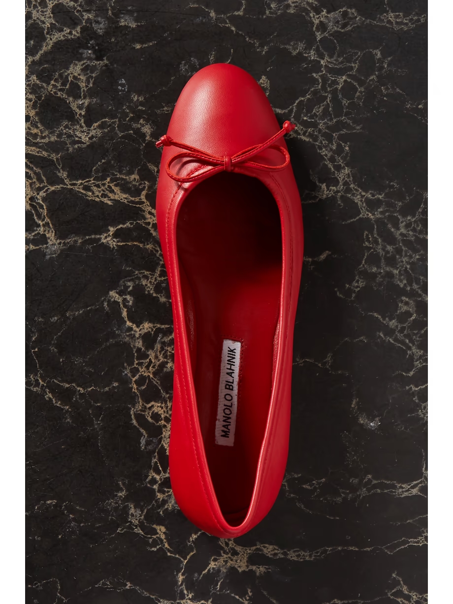 Veralli bow-detailed leather ballet flats