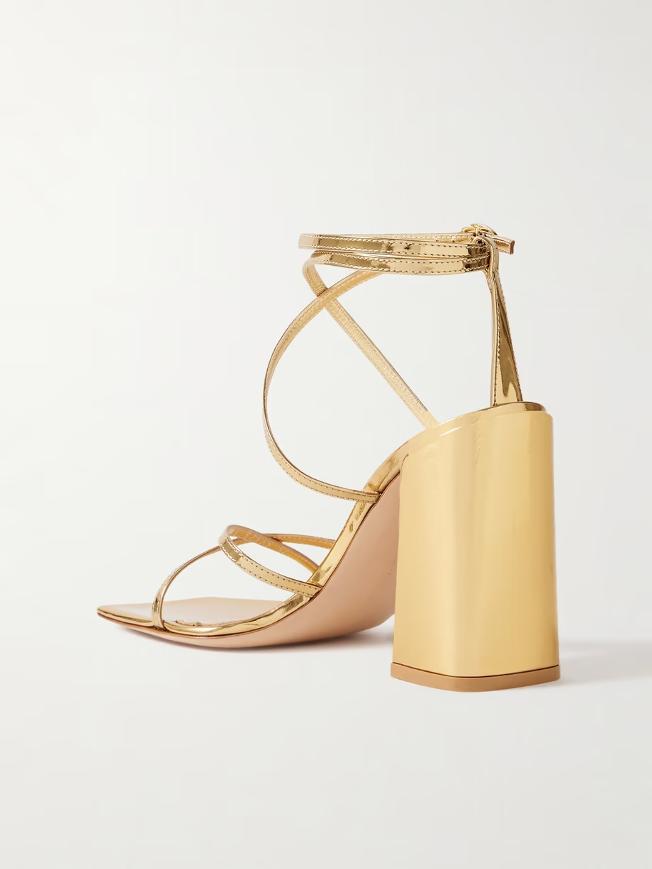 Metal 95 metallic patent-leather sandals