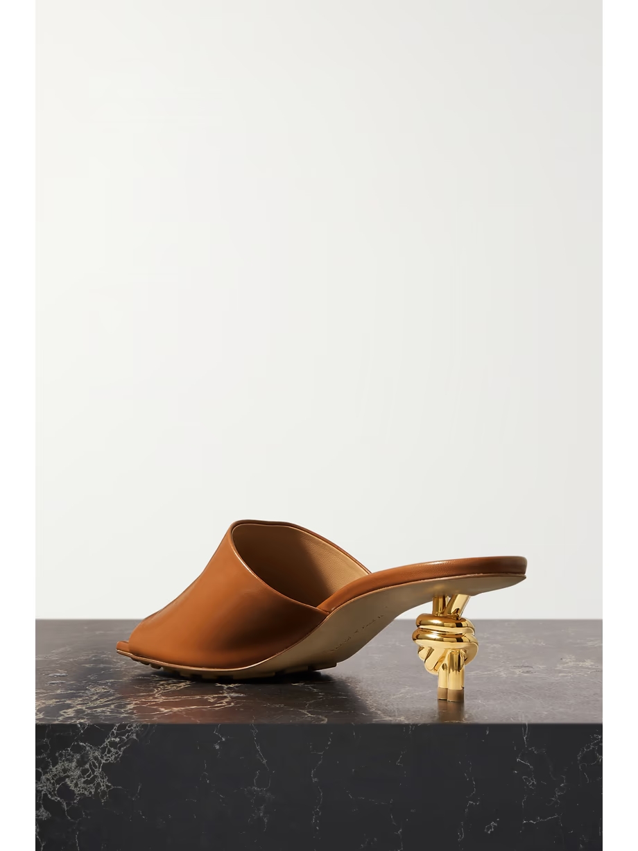 Knot leather mules