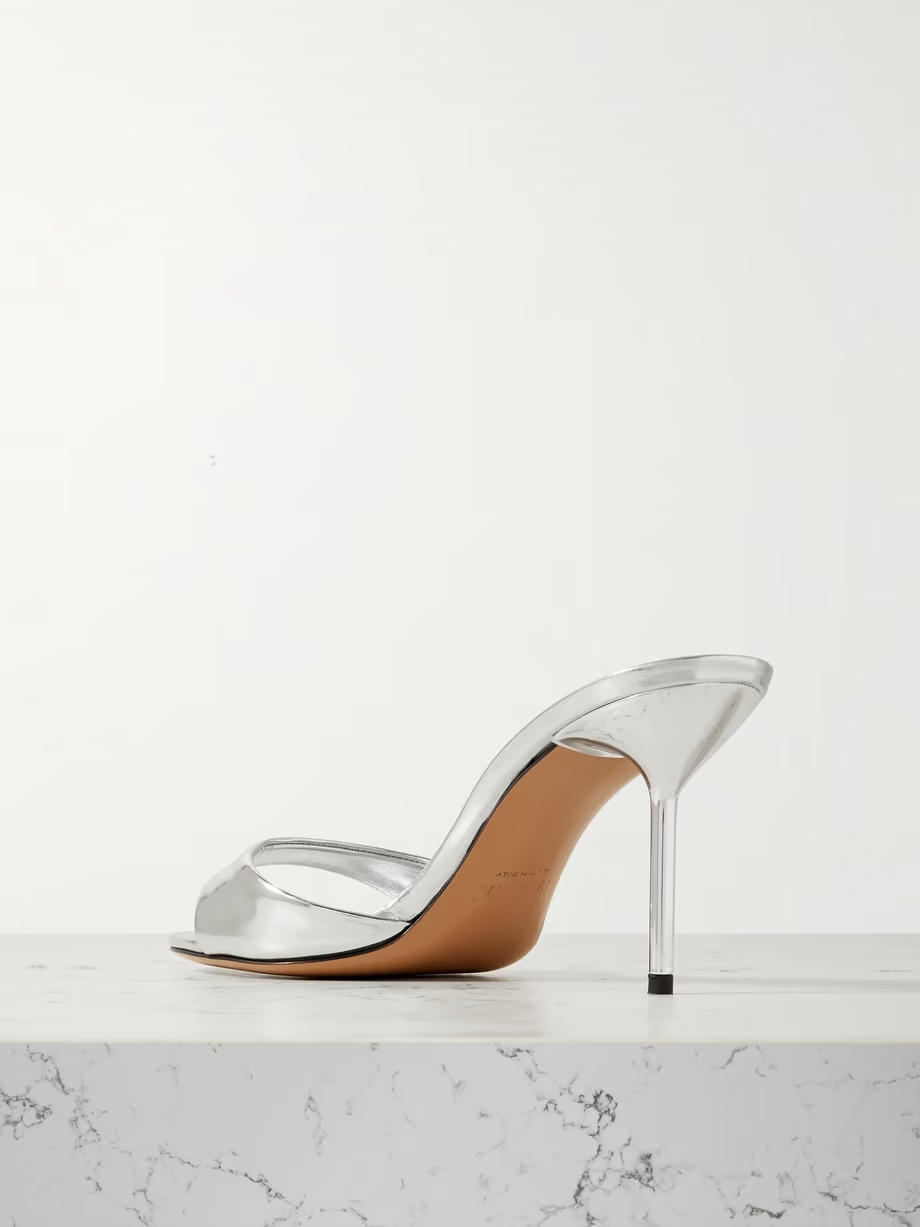 Lidia mirrored-leather sandals