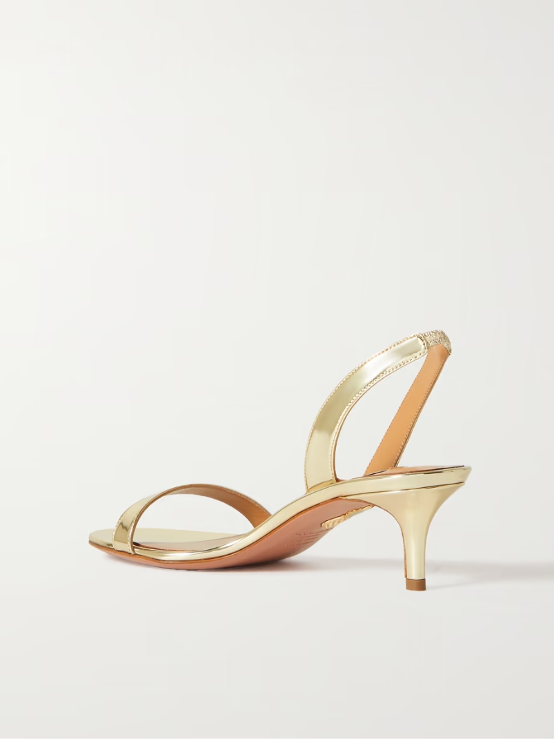 So Nude 50 metallic faux leather slingback sandals