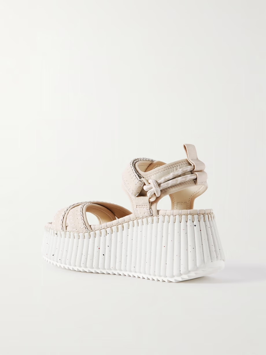 + NET SUSTAIN Nama suede and leather platform sandals