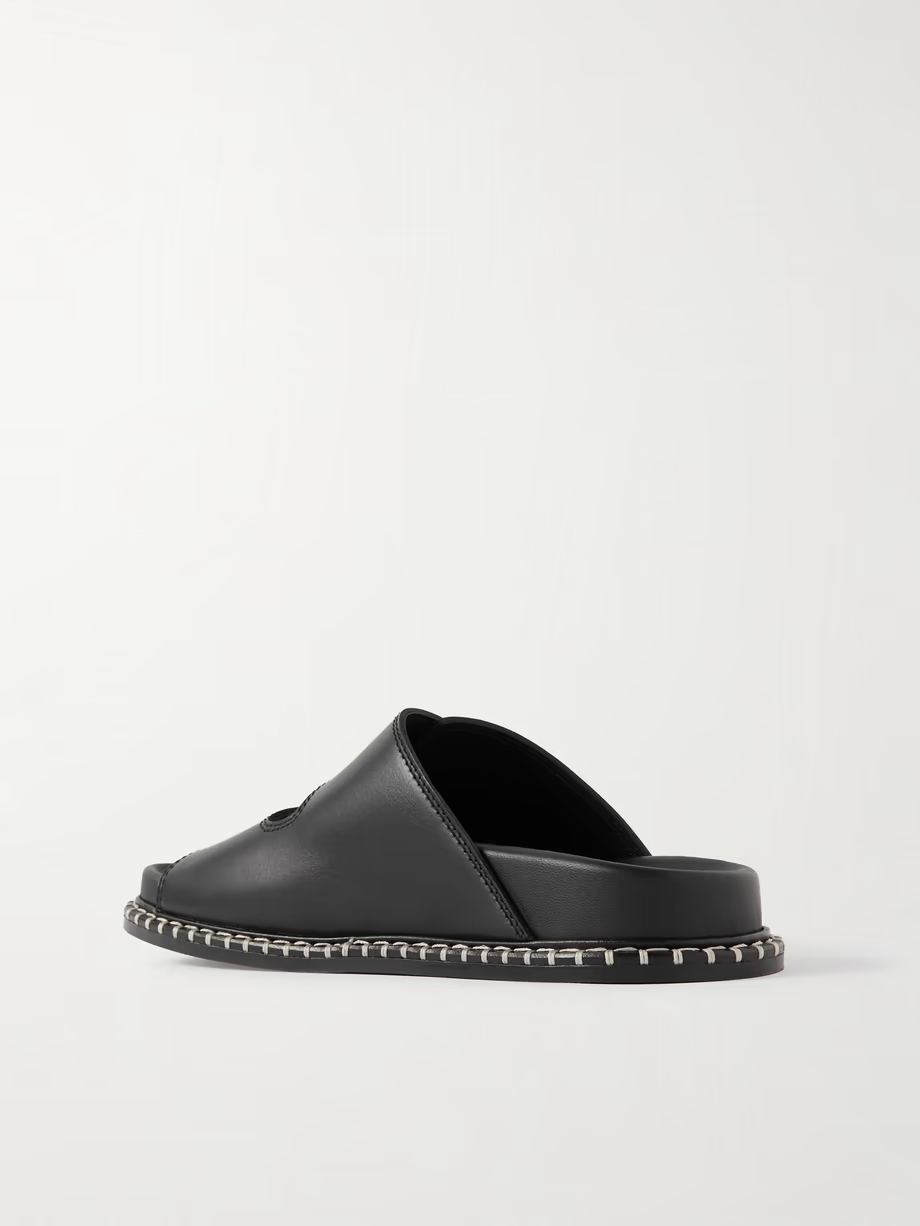 + NET SUSTAIN Rebecca whipstiched leather slides