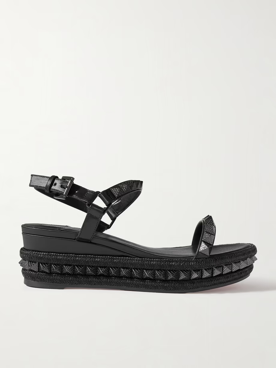 Pyraclou 60 studded leather platform sandals