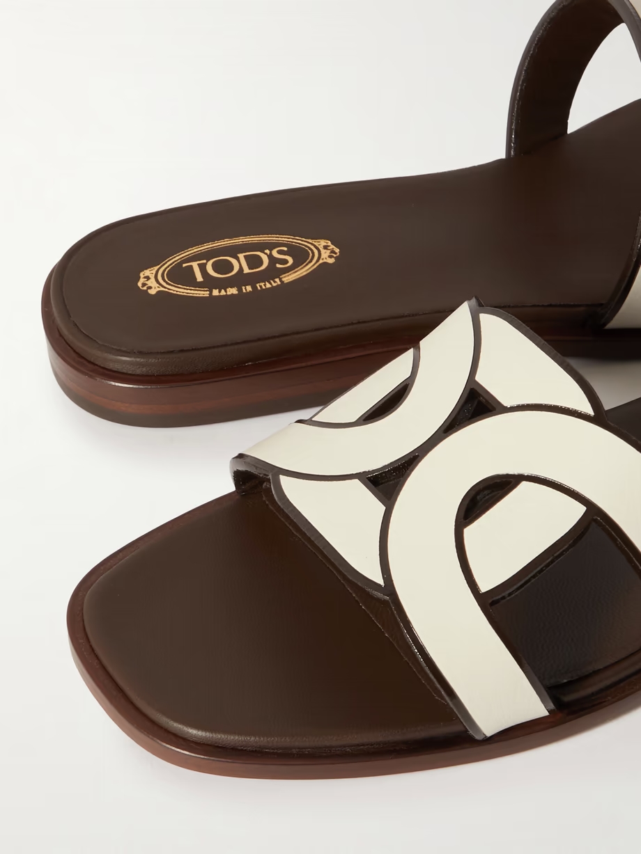 Cutout leather slides