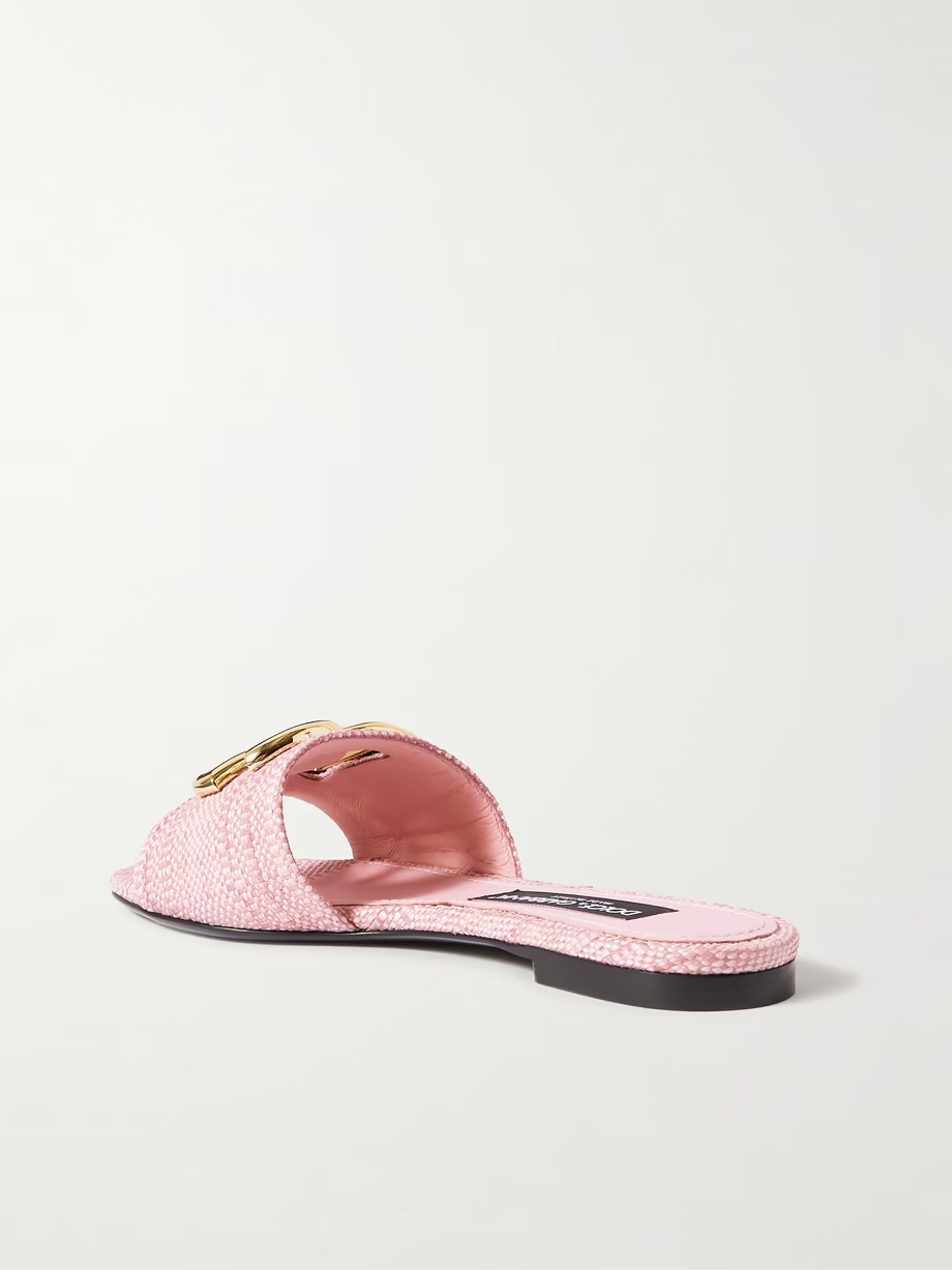 Bianca logo-embellished raffia slides