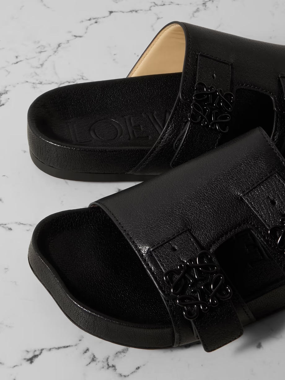 Ease embellished leather slides