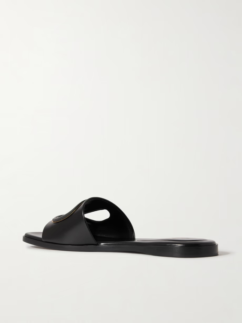 VLOGO cutout leather slides