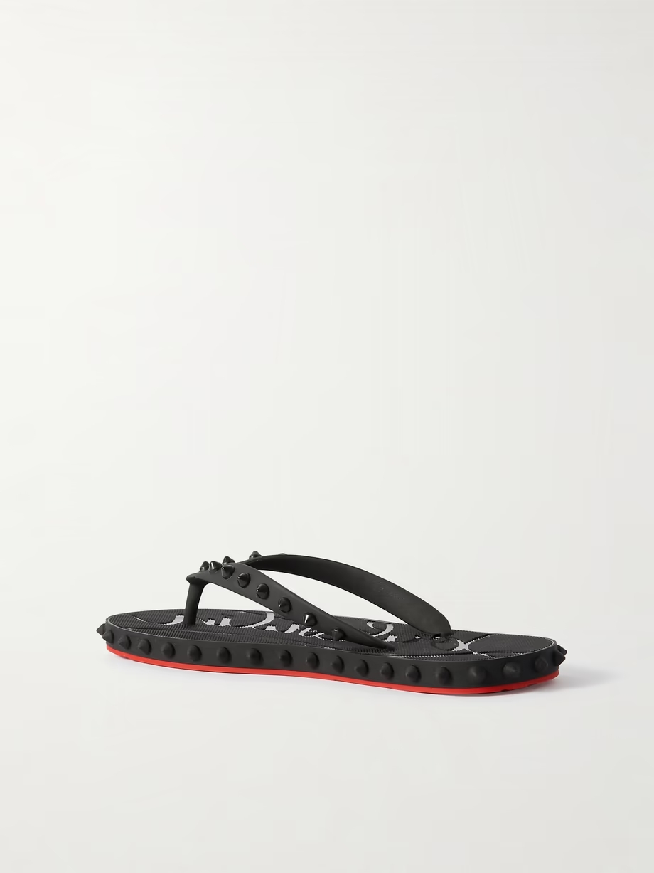 Super Loubi studded rubber flip flops