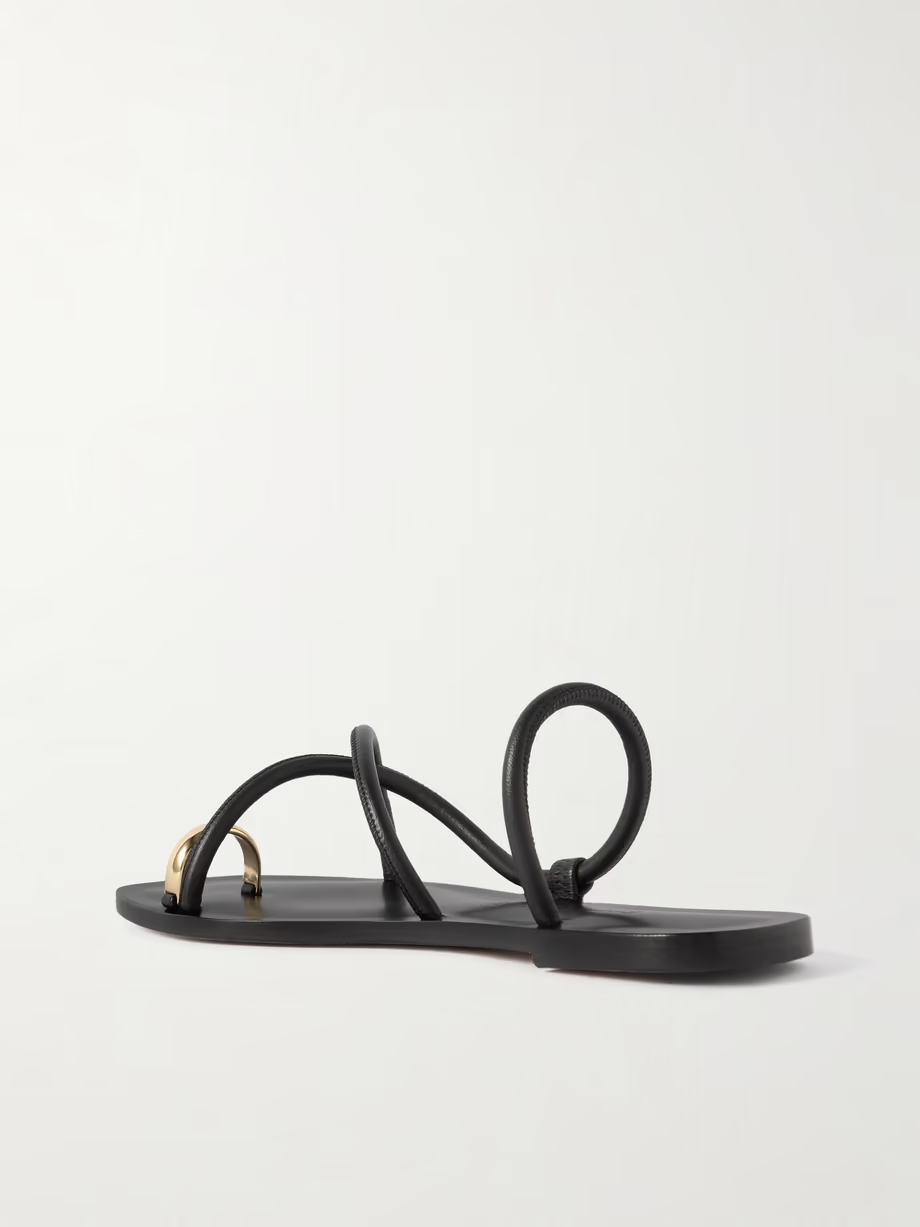 Laurie gold-tone and leather sandals