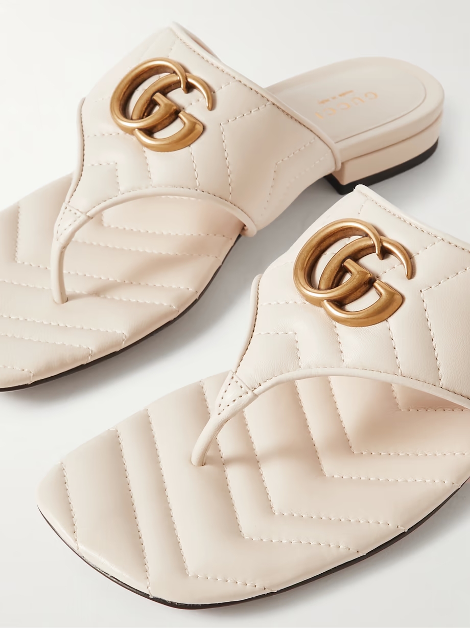 Marmont logo-embellished matelassé leather sandals