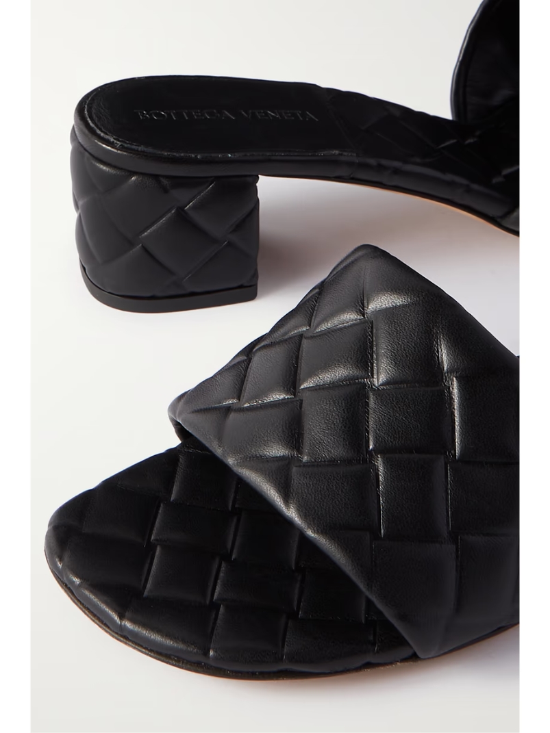 Quilted leather mules