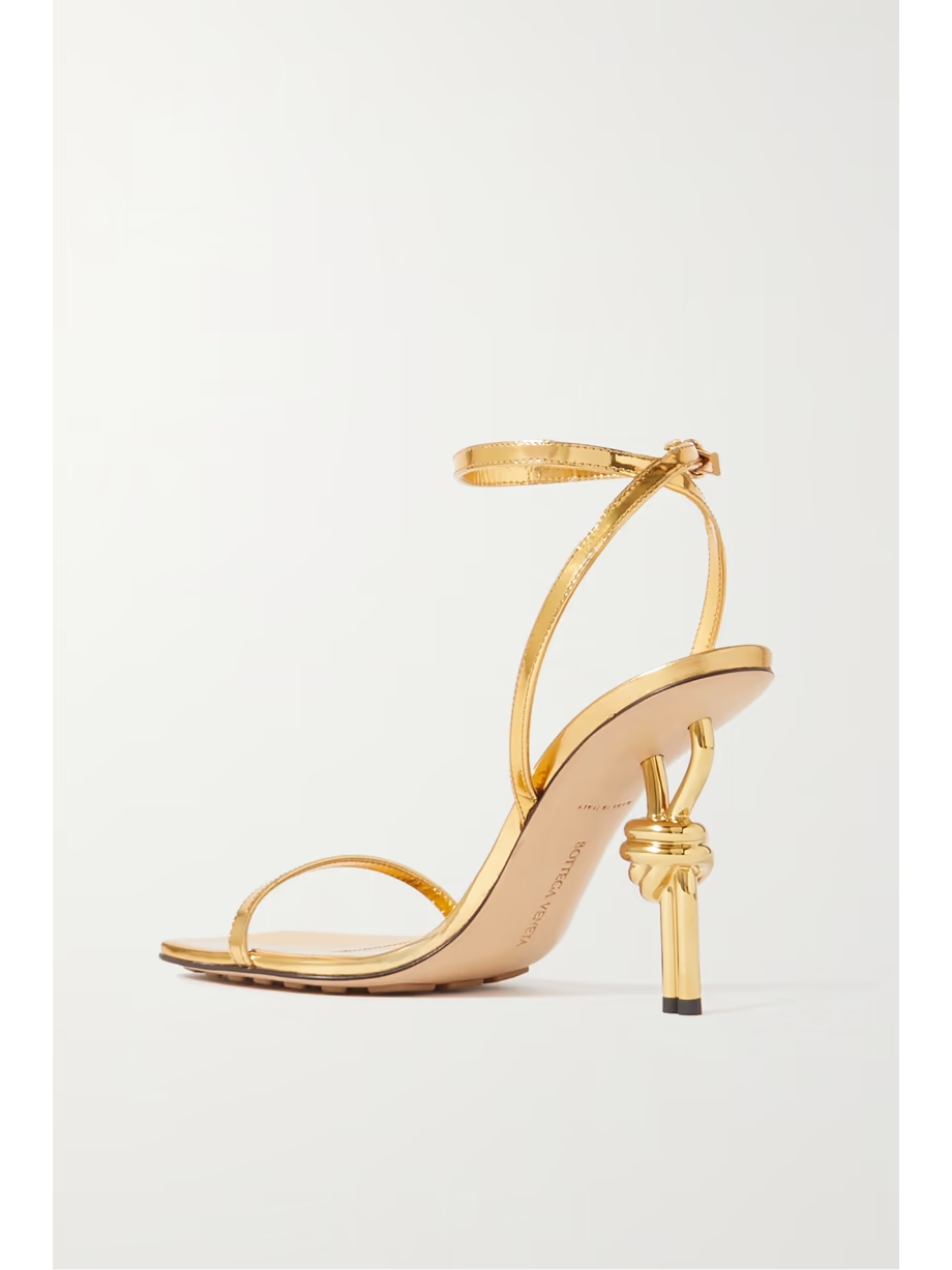 Knot metallic leather sandals