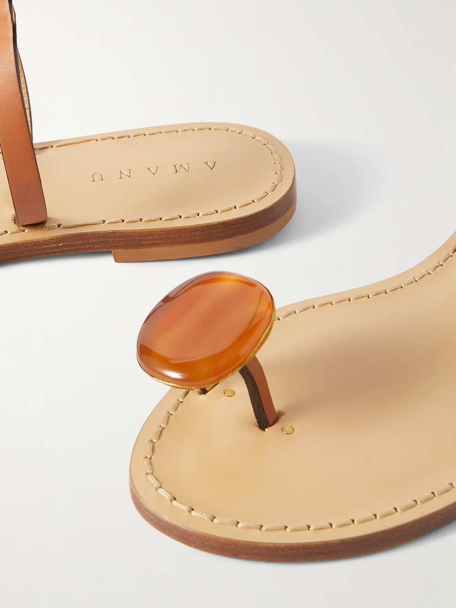 The Kigali agate-embellished leather sandals