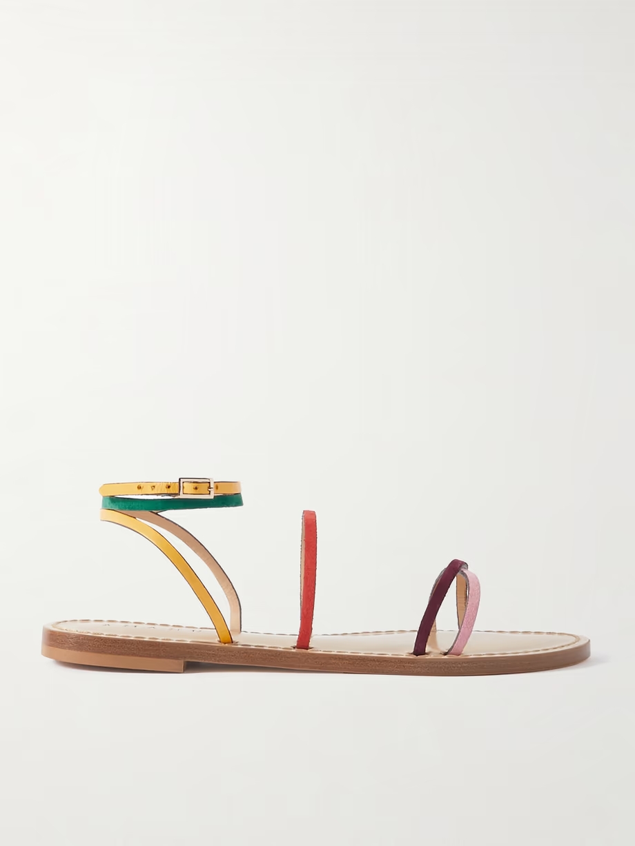 The Constantia leather-trimmed suede sandals