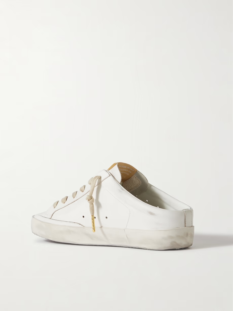 Super-Star Sabot distressed embellished leather slip-on sneakers