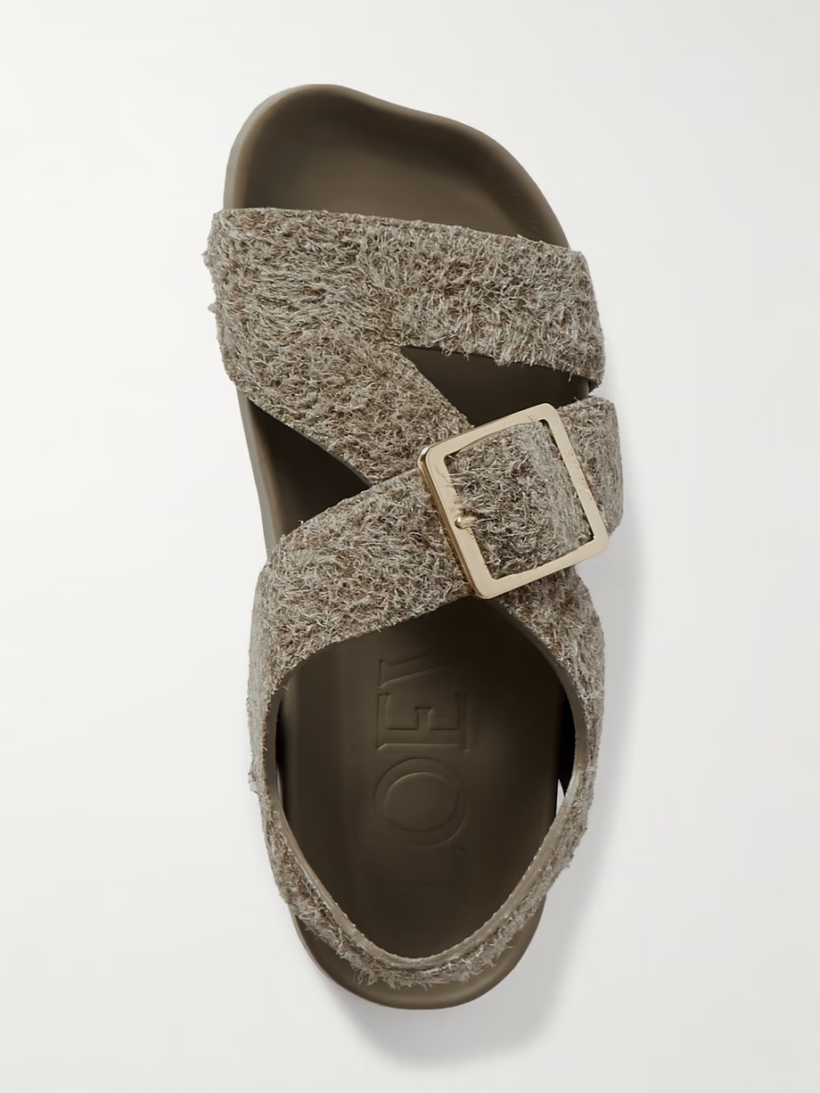 Ease buckled brushed-suede sandals