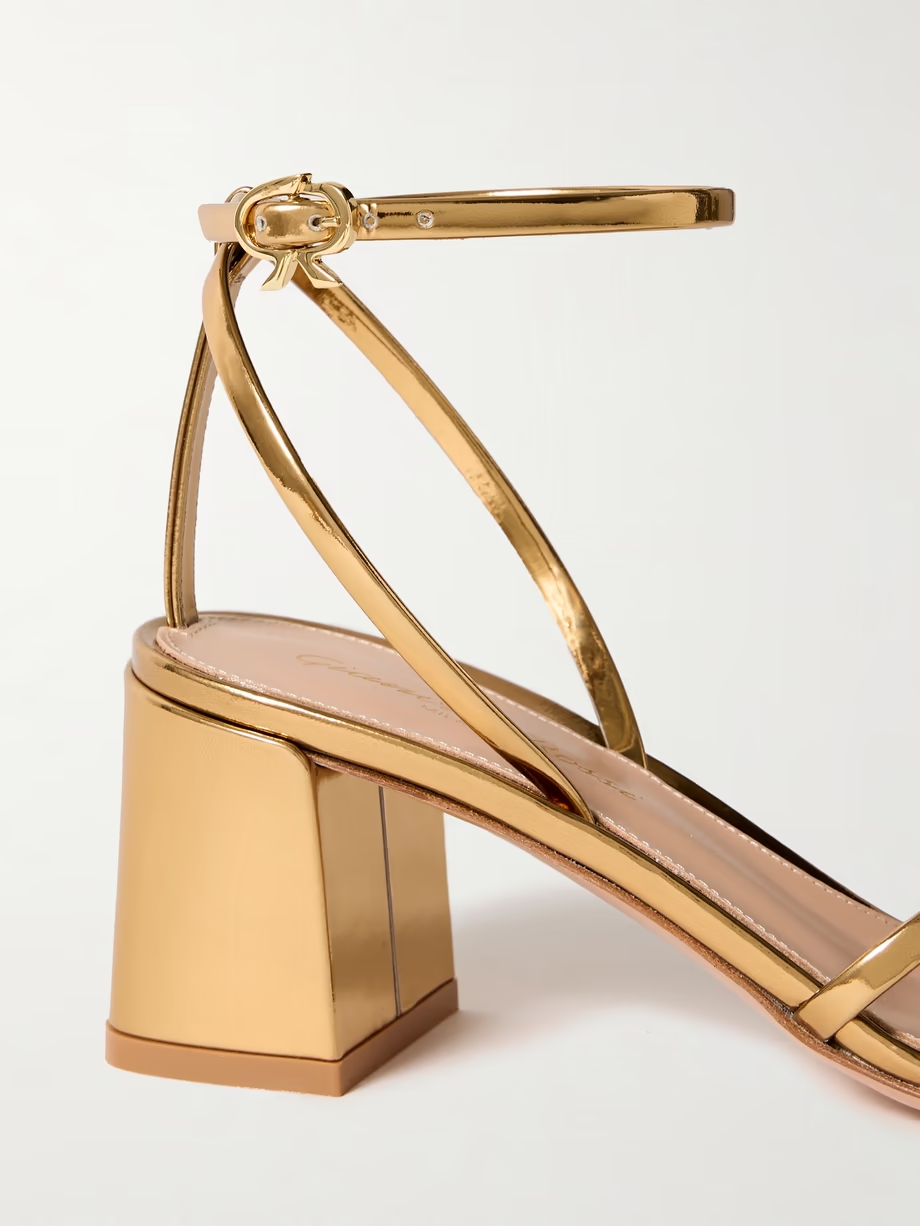 Metal 55 metallic patent-leather sandals